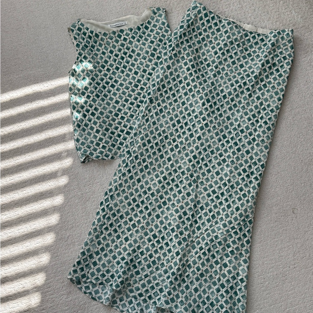 Abercrombie & Fitch Teal Geometric Print Skirt Set